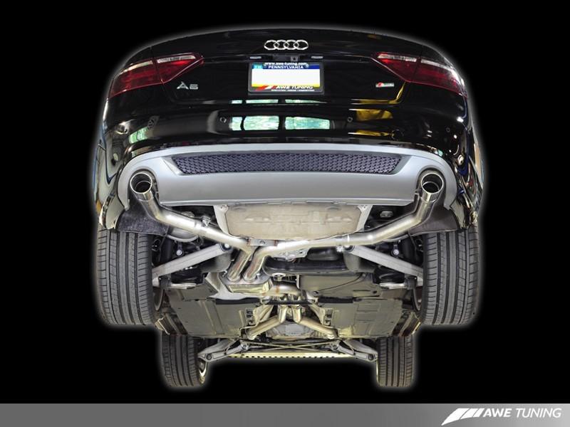 AWE Tuning Audi B8 A5 3.2L Track Edition Exhaust System - Dual 3.5in Diamond Black Tips 3020-33020 Main Image