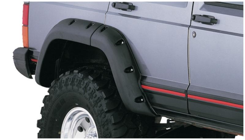 Bushwacker 84-01 Jeep Cherokee Cutout Style Flares 2pc Fits 4-Door Sport Utility Only - Black 10036-07 Main Image