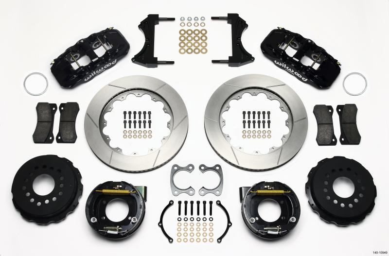 Wilwood AERO4 Rear P-Brake Kit 14.00in Small Ford 2.50in Offset 140-10949 Main Image