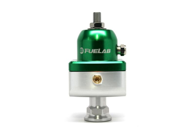 Fuelab 555 Carb Adjustable FPR Blocking 4-12 PSI (1) -8AN In (2) -8AN Out - Green 55501-6 Main Image