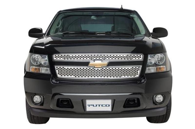 Putco 00-04 Ford Excursion w/ Logo CutOut - Does not Include Side Vents Punch SS Grilles 84121 Main Image