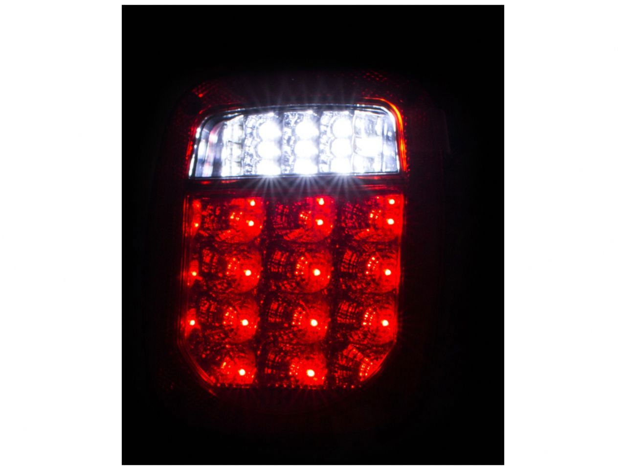 Anzo 1976-1985 Jeep Wrangler LED 2 Lens - Red/Clear, Chrome