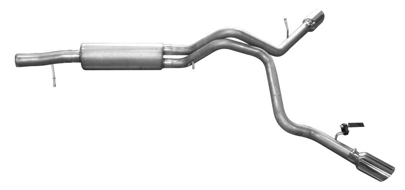 Gibson 11-14 Cadillac Escalade Base 6.2L 3.5in/3in Cat-Back Dual Extreme Exhaust - Stainless 65405 Main Image