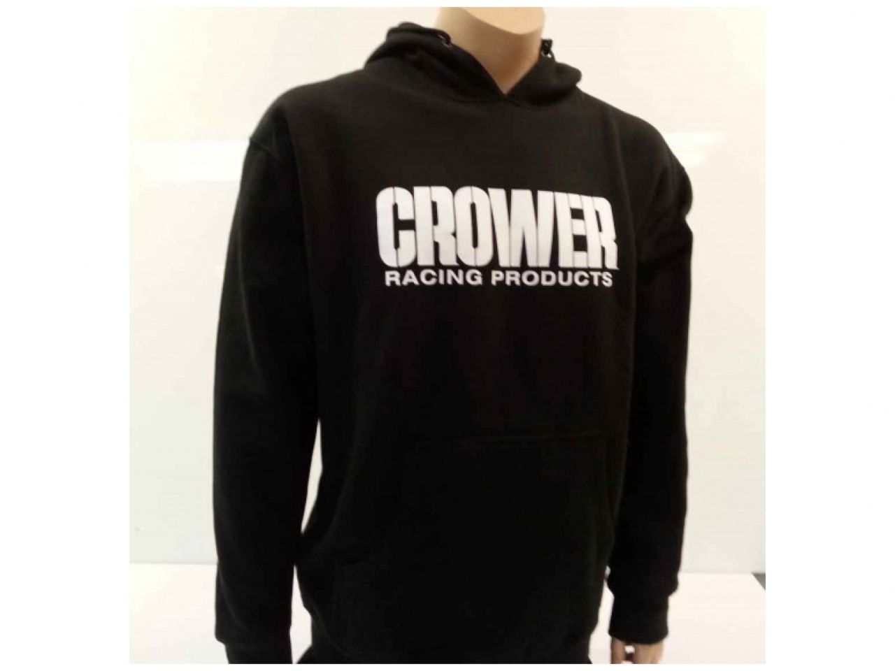 Crower Hoody, Men's Black Pullover With White Logo Small