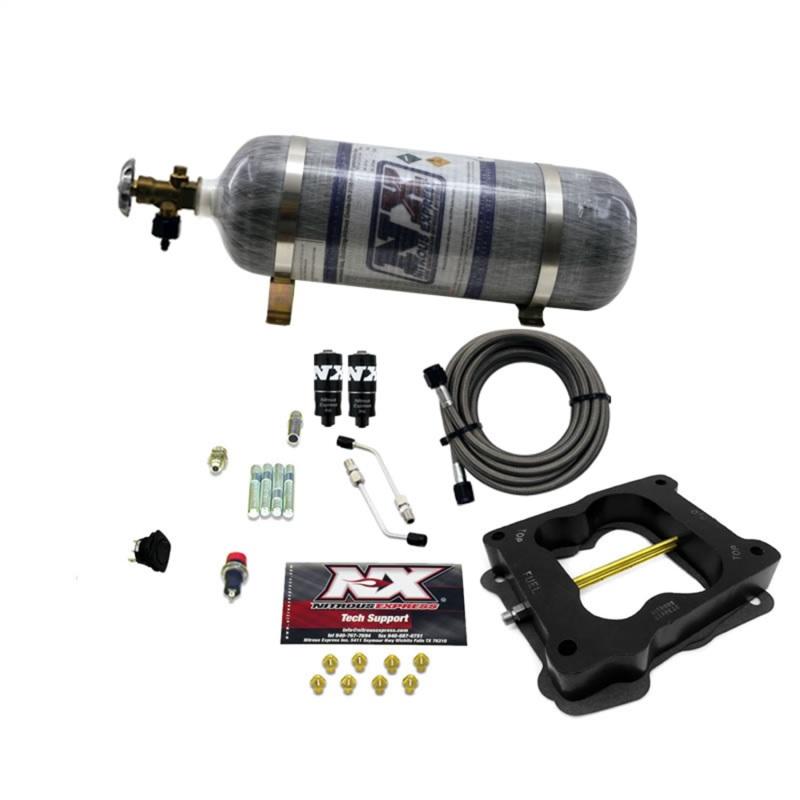 Nitrous Express Q-Jet/Holley Spread Bore Hitman Nitrous Kit (100-150-200HP) w/Composite Bottle 40080-12 Main Image