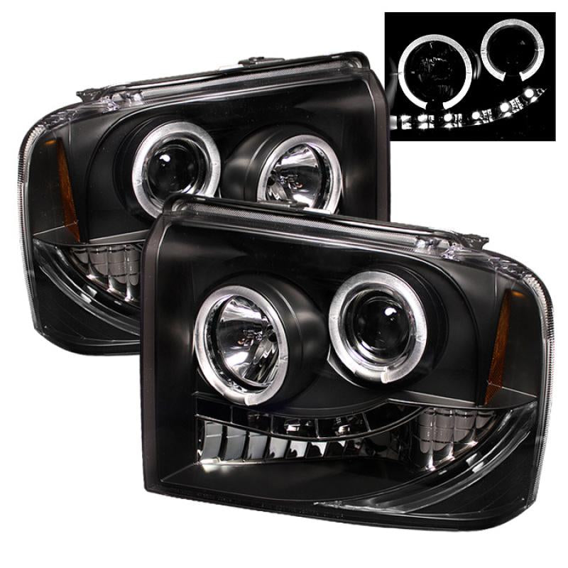 Spyder Ford F250/350/450 Super Duty 05-07 Projector Headlights LED Halo- LED Blk PRO-YD-FS05-HL-BK 5010544 Main Image