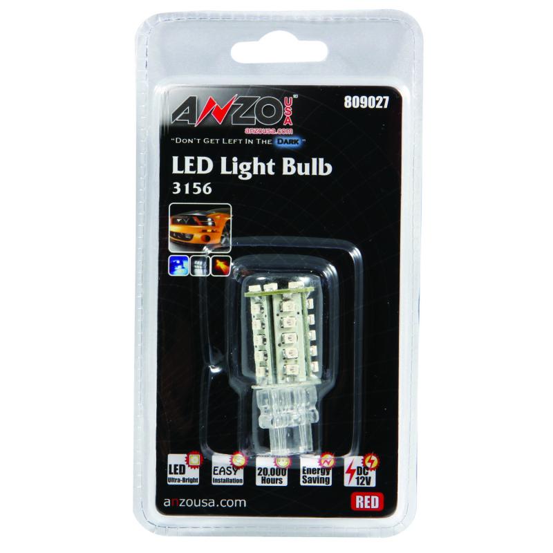 ANZO LED Bulbs Universal 3156/3157 Red 809027 Main Image