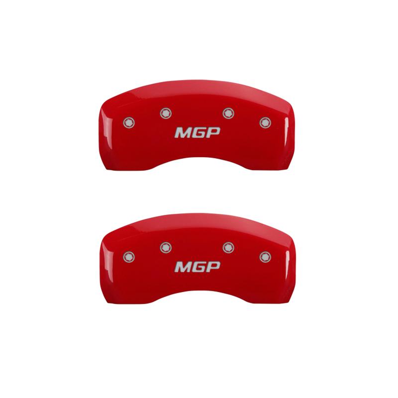 MGP 4 Caliper Covers Engraved Front & Rear MGP Red Finish Silver Characters 2017 Mazda CX-9 26221SMGPRD Main Image