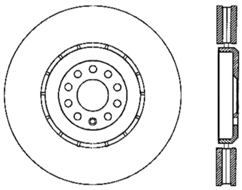 StopTech Sport Cryo Cross Drilled Brake Rotor; Front Right