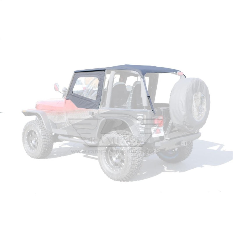 Rampage 1992-1995 Jeep Wrangler(YJ) Frameless Soft Top Kit - Black Diamond 109435