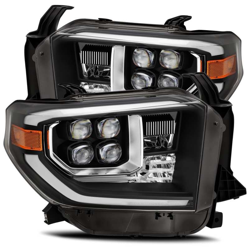 AlphaRex 14-20 Toyota Tundra NOVA LED Proje Headlights Plank Style Black w/Activation Light 880730 Main Image