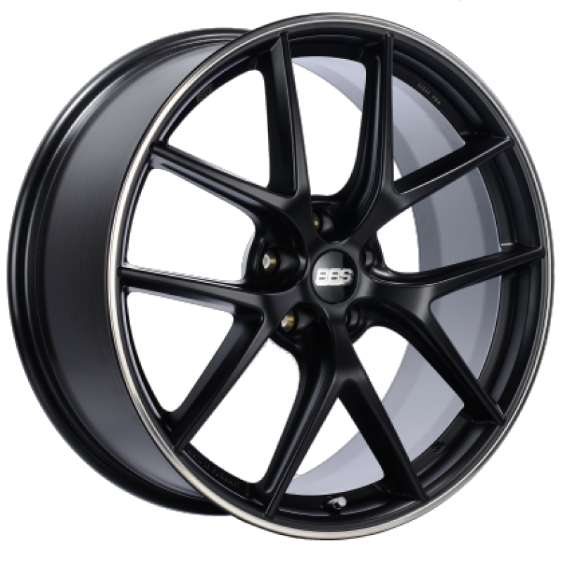 BBS CI-R 19x8.5 5x120 ET35 Satin Black Polished Rim Protector Wheel -82mm PFS/Clip Required CI2102BPO