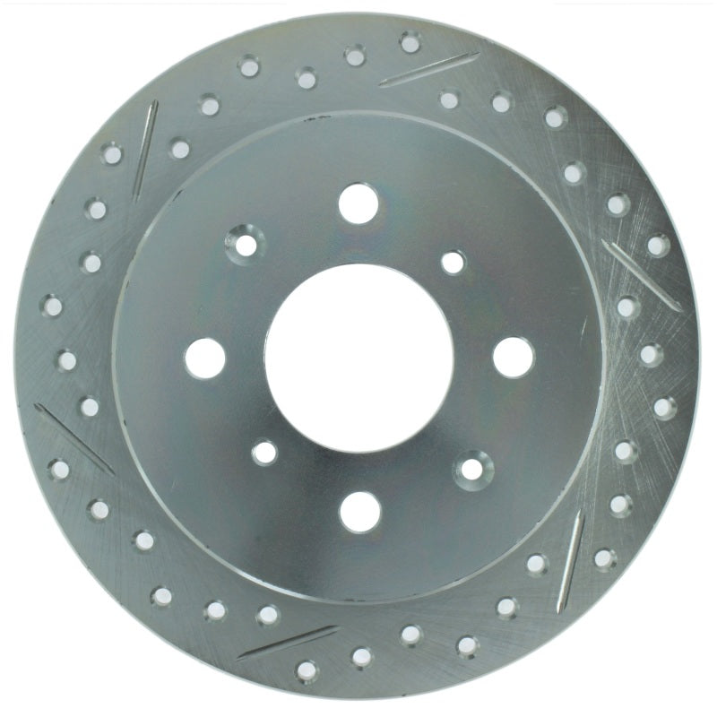 StopTech Select Sport Drilled And Slotted Brake Rotor; Rear Right