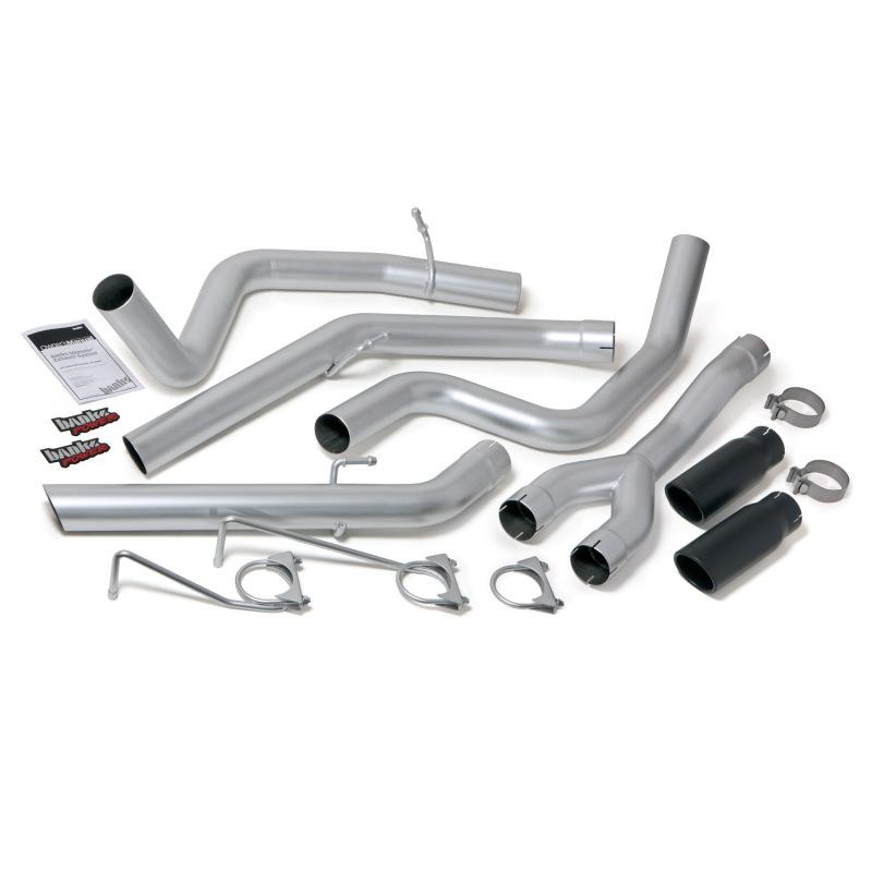 Banks Power 14-15 Dodge Ram 1500 3.0L Diesel Monster Exhaust System - SS Dual Exhaust w/ Black Tips 48602-B Main Image