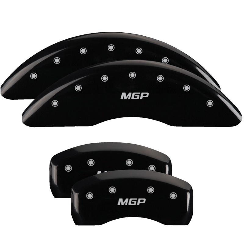 MGP 4 Caliper Covers Engraved Front & Rear Hummer Black finish silver ch 52003SHUMBK Main Image