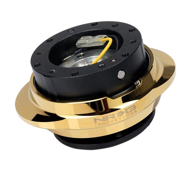 NRG Quick Release Kit - Black Body/ Chrome Gold Oval Ring SRK-220BK/CG