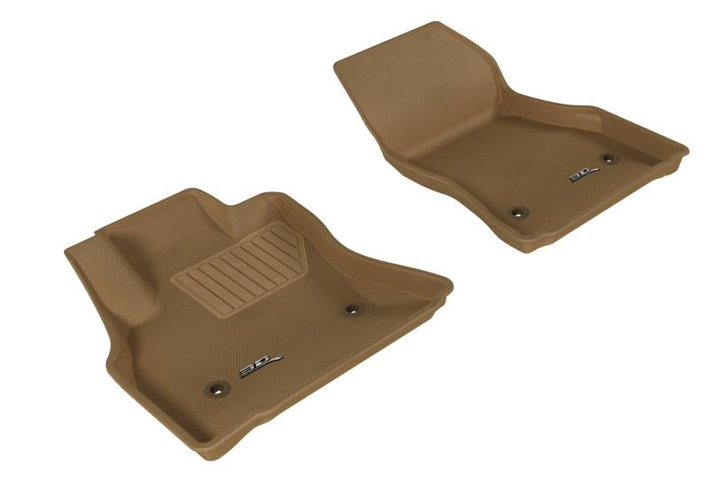 3D MAXpider 2014-2019 Fiat 500L Kagu 1st Row Floormat - Tan L1FA00411502 Main Image