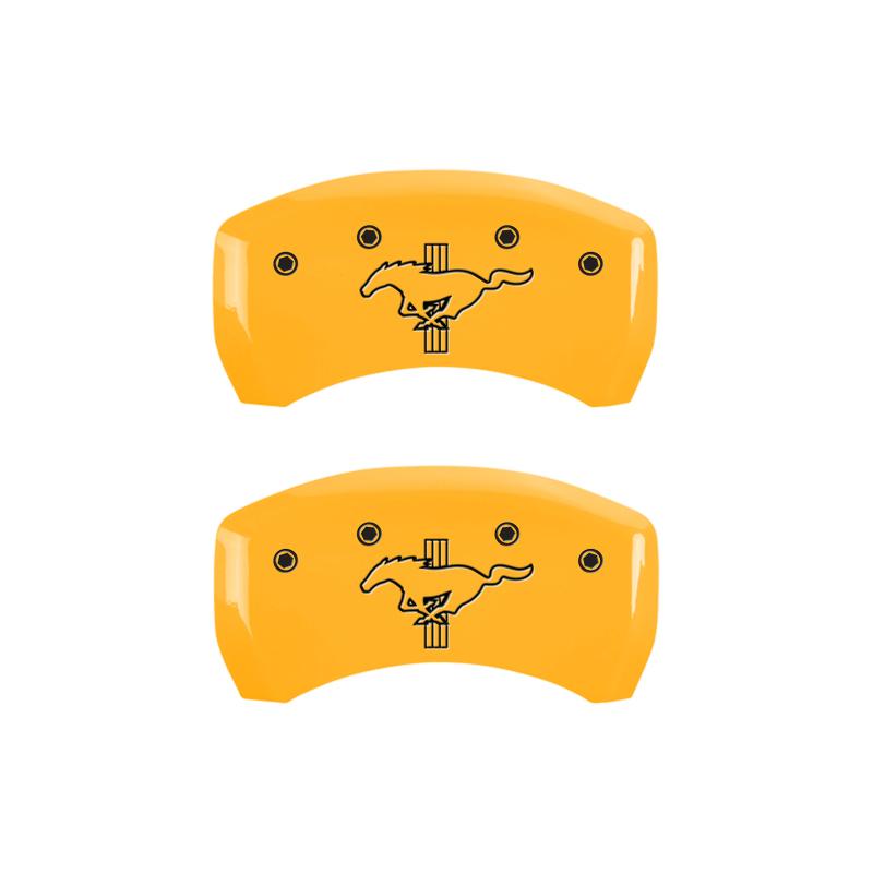 MGP Rear set 2 Caliper Covers Engraved Rear GT500 Shelby & Cobra Yellow finish black ch 10010RGT5YL Main Image