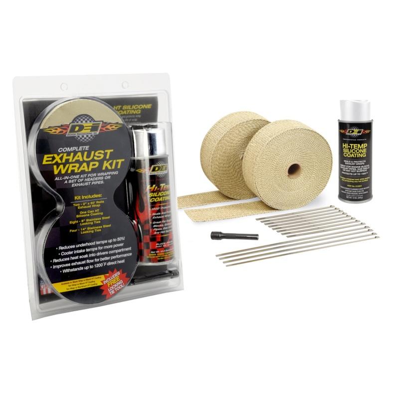 DEI Exhaust Wrap Kit - Tan Wrap and White HT - Retail Packaging 010091 Main Image