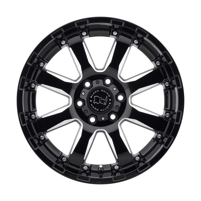 Black Rhino Sierra 17x9.0 6x139.7 ET-12 CB 112.1 Gloss Black w/Milled Spokes Wheel 1790SRA-26140B12 Main Image