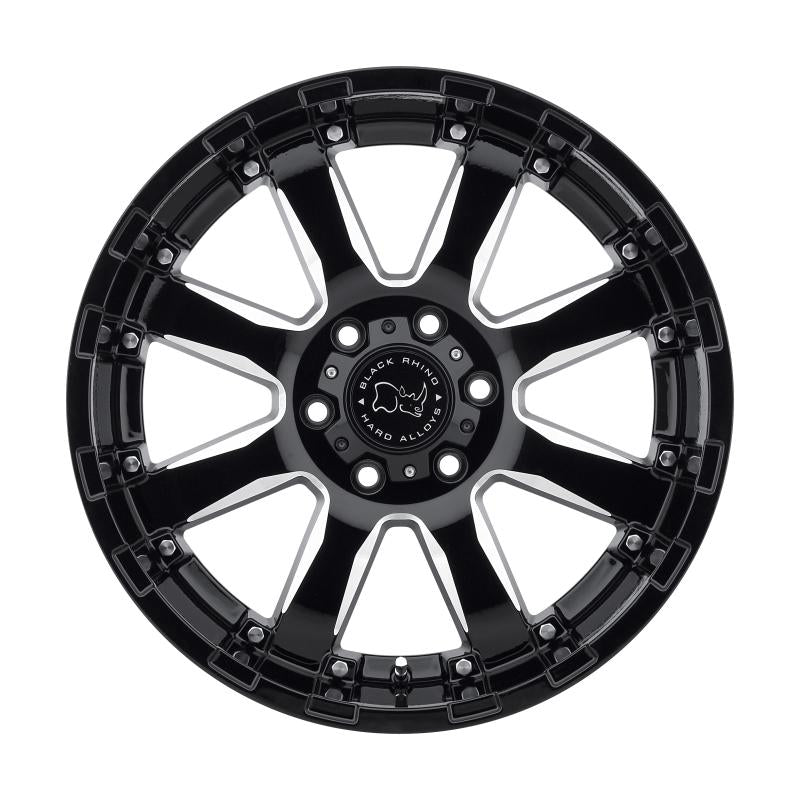 Black Rhino Sierra 20x11.5 6x139.7 ET-44 CB 112.1 Gloss Black w/Milled Spokes Wheel 2015SRA-46140B12 Main Image