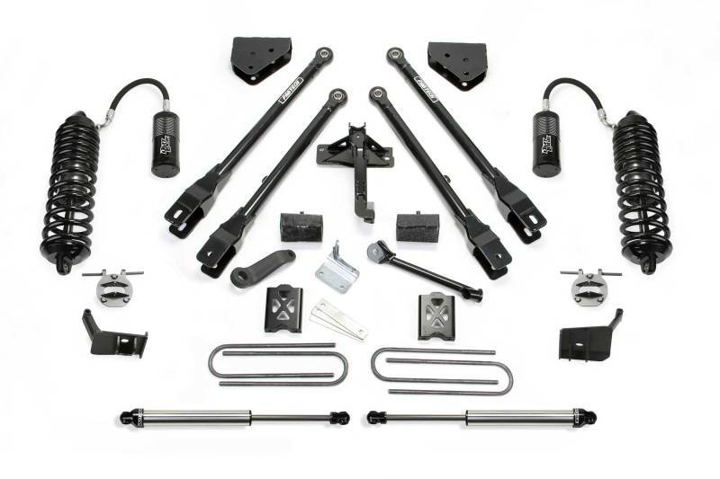 Fabtech 11-16 Ford F250/350 4WD Diesel 6in 4 Link System w/DL 4.0 Coilovers & Rear DL 2.25 Shocks K2224DL Main Image