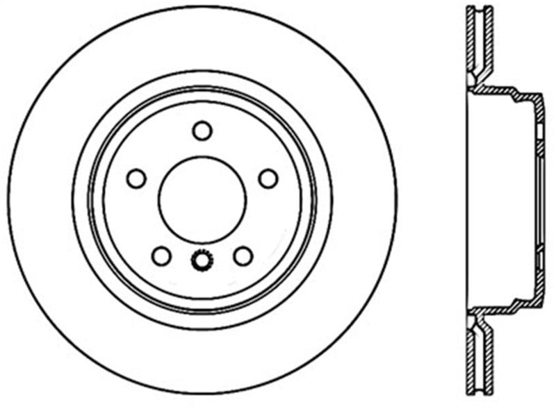 StopTech Sport Cryo Cross Drilled Brake Rotor; Rear Left