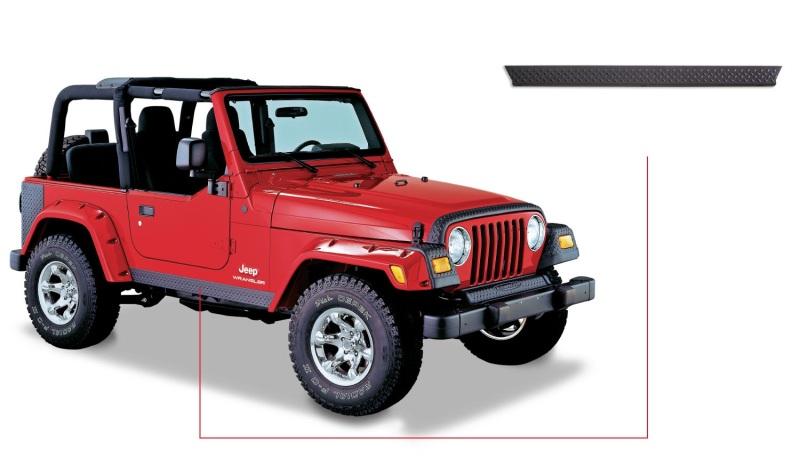 Bushwacker 97-06 Jeep Wrangler Trail Armor Side Rocker Panels - Black 14002 Main Image