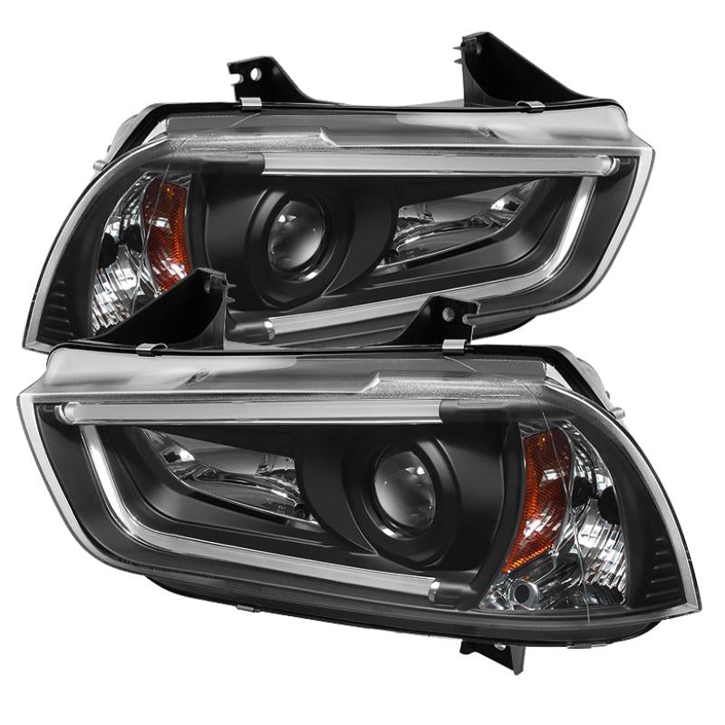 Spyder Dodge Charger 11-14 Projector Headlights Halogen - Light Tube DRL Blk PRO-YD-DCH11-LTDRL-BK 5074188 Main Image