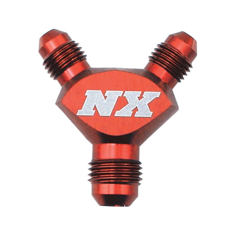 Nitrous Express 3AN x 3AN x 3AN Billet Pure-Flo Y Fitting - Red 16075 Main Image