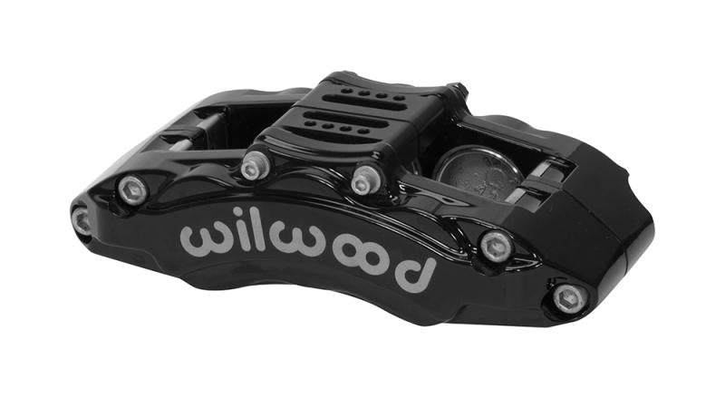 Wilwood Caliper - AT6 Lug Mount Black 1.75in/1.38in/1.38in Piston .75in Rotor - Left Side 120-14851-BK Main Image