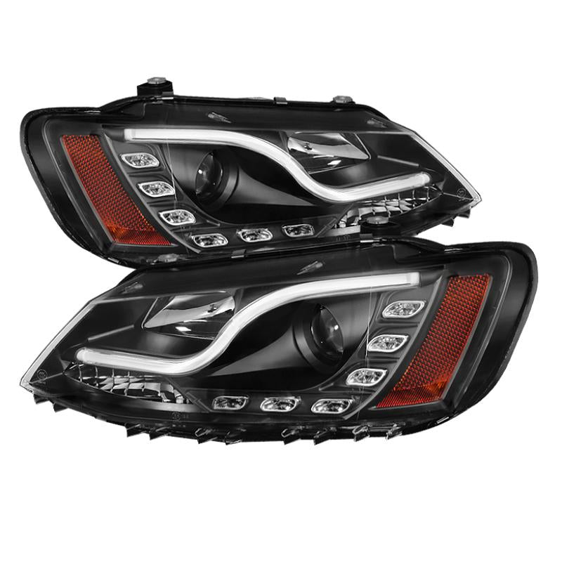 Spyder Volkswagen Jetta 11-14 Projector Headlights Halogen Light Tube DRL Blk PRO-YD-VJ11-LTDRL-BK 5073648 Main Image