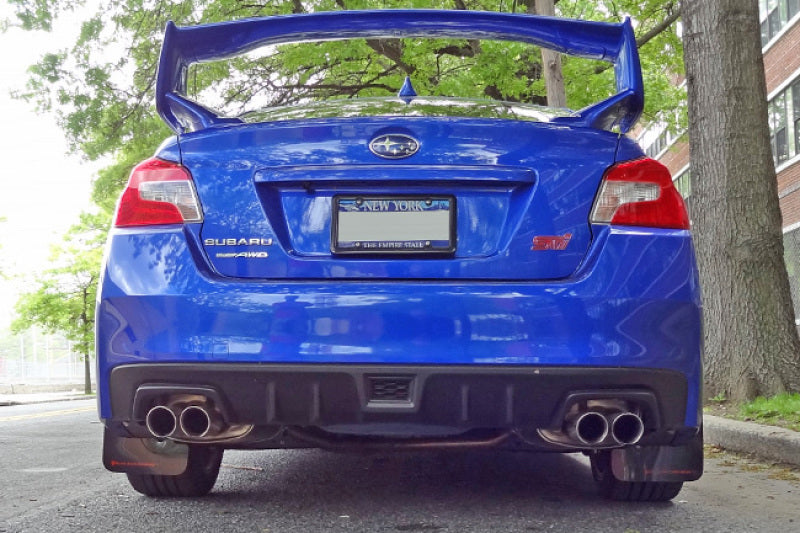 Rally Armor 15+ Subaru Wrx & Sti Sedan Only Ur Black Mud Flap w/ White Logo