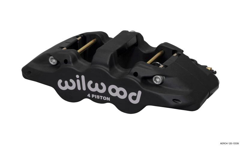 Wilwood Caliper-Aero4 - Black Anodize 1.12/1.12in Pistons 1.25in Disc 120-13339 Main Image