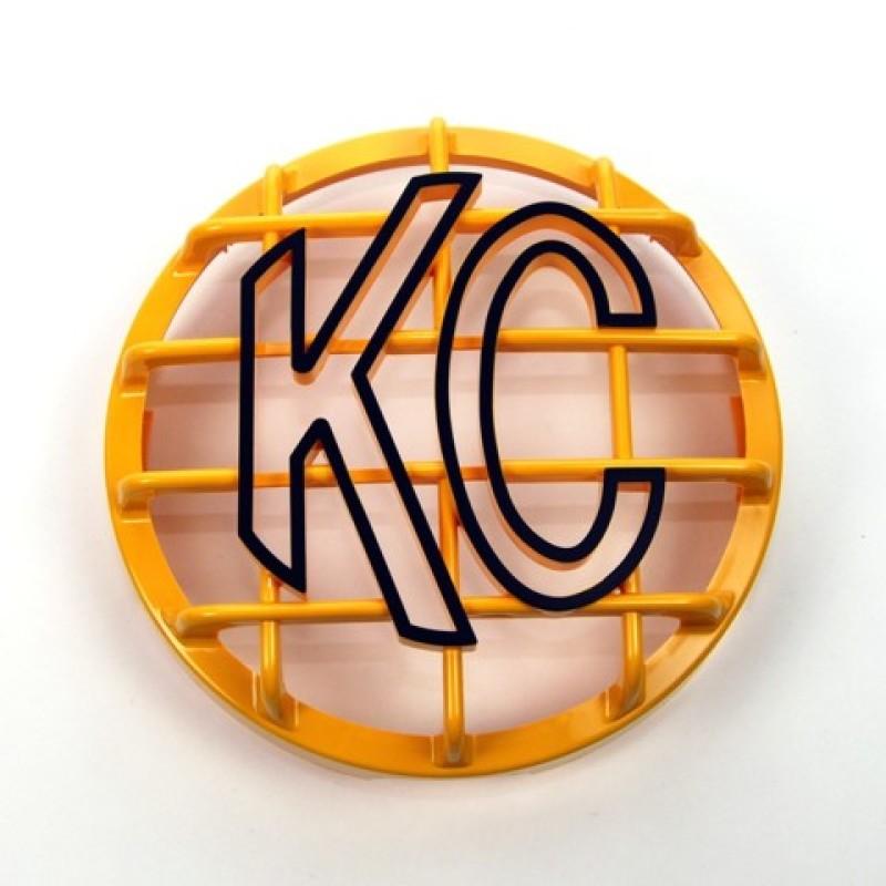 KC HiLiTES 6in. Round ABS Stone Guard for SlimLite/Daylighter Lights (Single) - Yellow/Black KC Logo 7213 Main Image