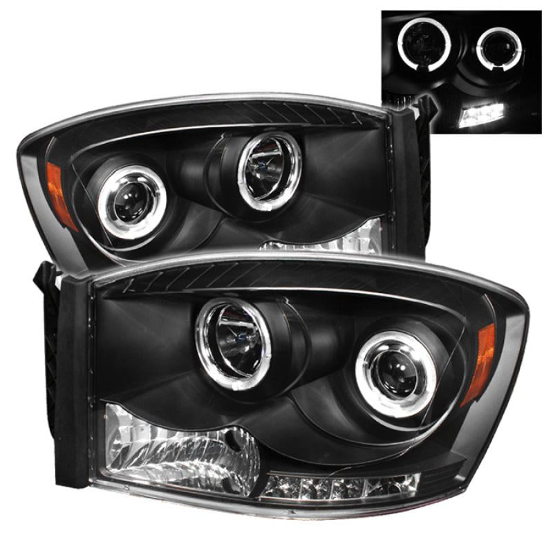 Spyder Dodge Ram 1500 06-08/Ram 2500 06-09 Projector Headlights LED Halo LED Blk PRO-YD-DR06-HL-BK 5010001 Main Image