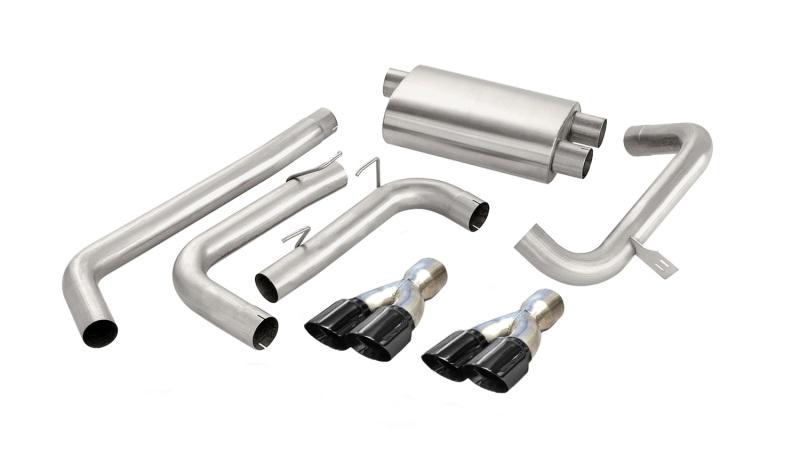 Corsa 98-02 Chevrolet Camaro Convertible Z28 5.7L V8 LS1 Black Tip Sport Cat-Back Exhaust 14143BLK Main Image