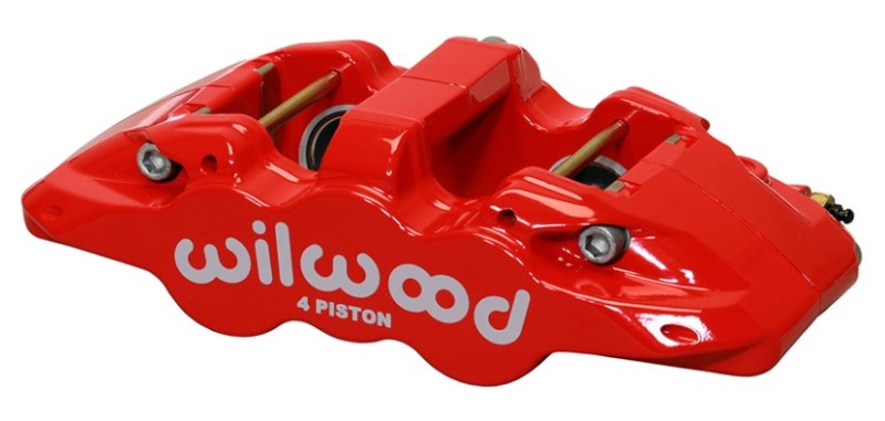 Wilwood Caliper-Aero4-R/H - Red 1.88/1.62in Pistons 1.25in Disc 120-13285-RD