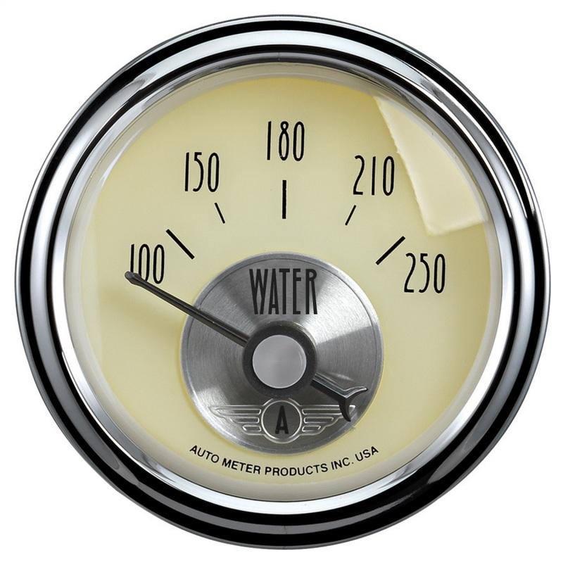 Autometer Prestige Antique Ivory Series 2-1/16in 100-250 Deg F Electric Water Temp Gauge 2037 Main Image