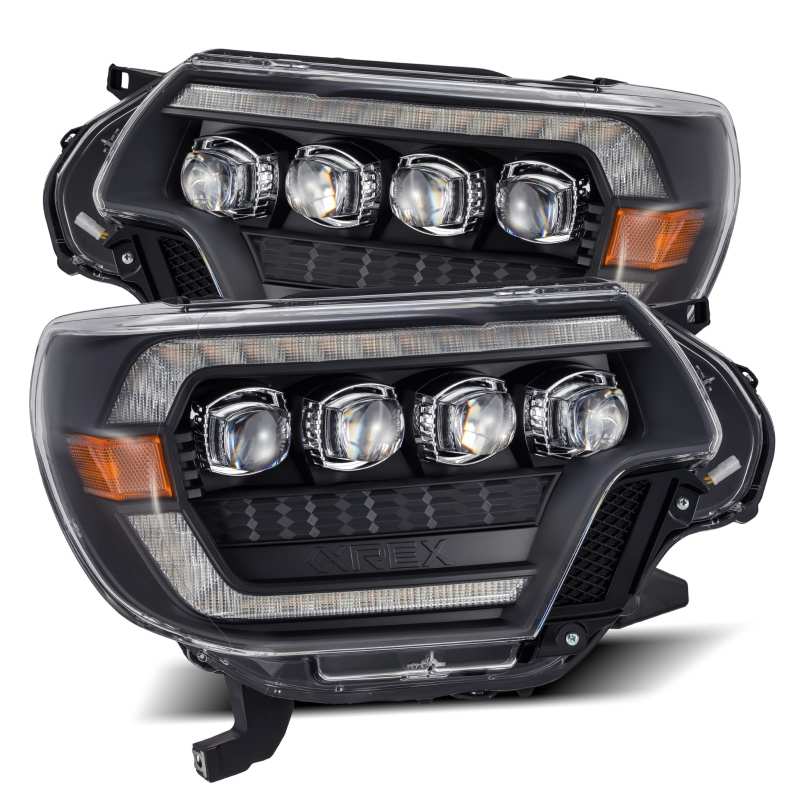 AlphaRex 12-15 Toyota Tacoma NOVA LED Proj Headlights Plank Style Black w/Activ Light/Seq Signal/DRL 880753