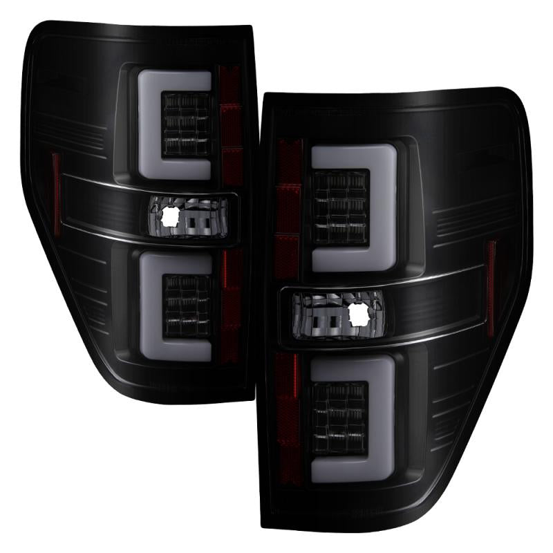 Spyder 09-14 Ford F150 V2 Light Bar LED Tail Lights - Blk Smoke (ALT-YD-FF15009V2-LBLED-BSM) 5084217 Main Image