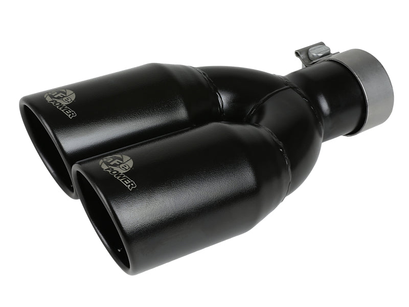 MACH Force-Xp 409 Stainless Steel Clamp-on Exhaust Tip 2.5in Inlet 3.5in Outlet - Black 49T25374-B12