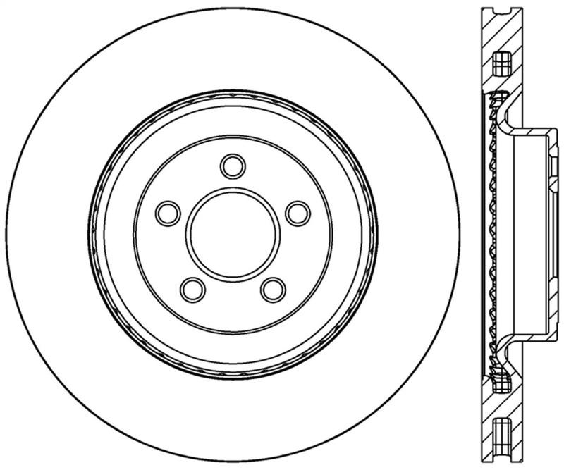 StopTech 2015 Ford Mustang GT w/ Brembo Brakes Left Front Slotted Brake Rotor 126.61116SL Main Image