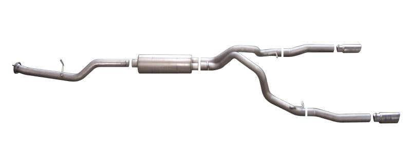 Gibson 07-09 Chevrolet Silverado 2500 HD LT 6.0L 2.25in Cat-Back Dual Split Exhaust - Stainless 65620 Main Image