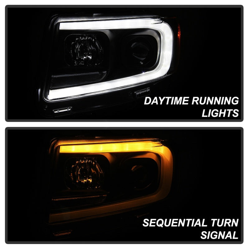 Spyder 11-13 Jeep Grand Cherokee - Light Bar Proj Headlights - Halo Model - Blk - PRO-YD-JGC11-LB-BK 5085795