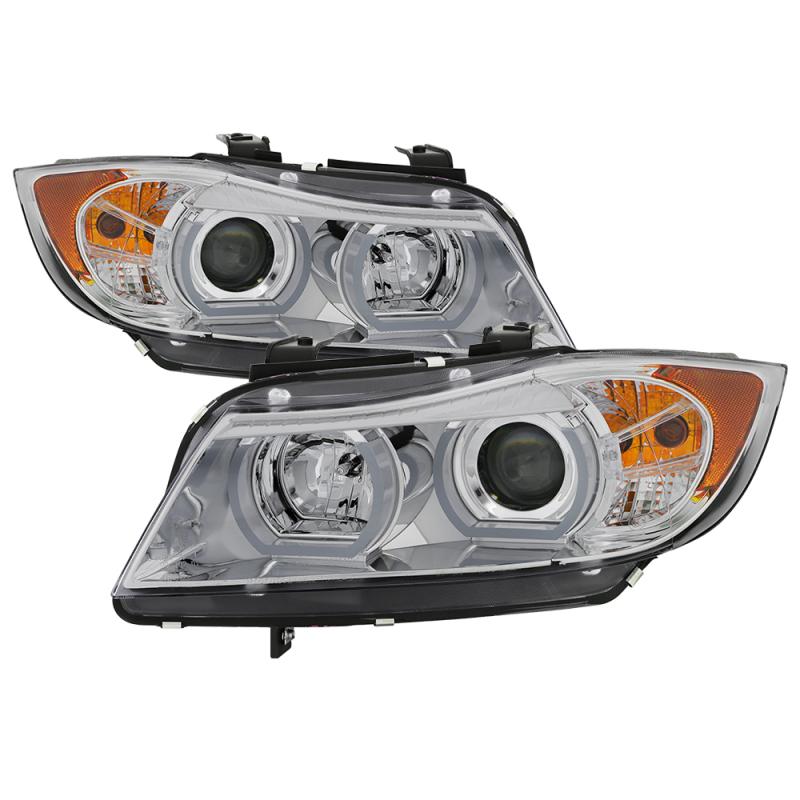 Spyder BMW E90 3-Series 06-08 4DR V2 Headlights - HID Only - Chrome PRO-YD-BMWE9005V2-AFSHID-C 5083845 Main Image