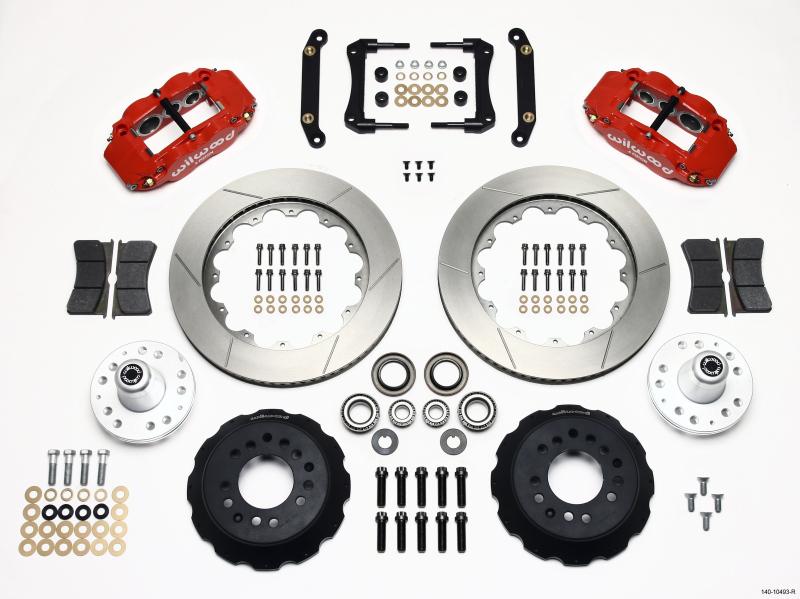 Wilwood Narrow Superlite 6R Front Hub Kit 14.00in Red 79-81 Camaro 140-10493-R Main Image