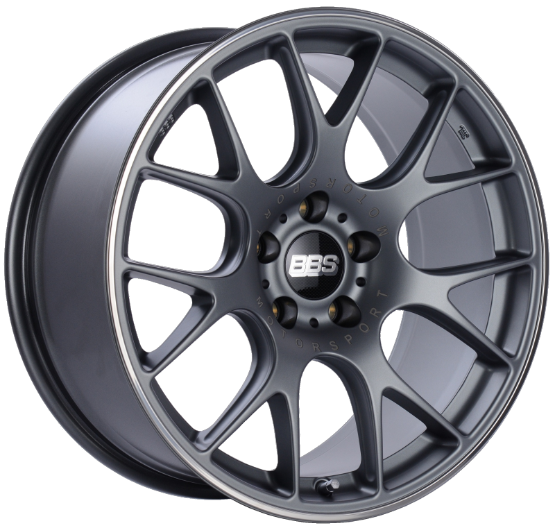 BBS CH-R 19x9.5 5x112 ET35 Satin Titanium Polished Rim Protector Wheel -82mm PFS/Clip Required CH131TIPO Main Image