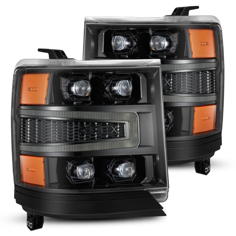 AlphaRex 16-18 Chevy 1500HD NOVA-Series LED Proj Headlghts Alpha BK Atv Lgt/SeqSig & DRL(Req 810023) 880236