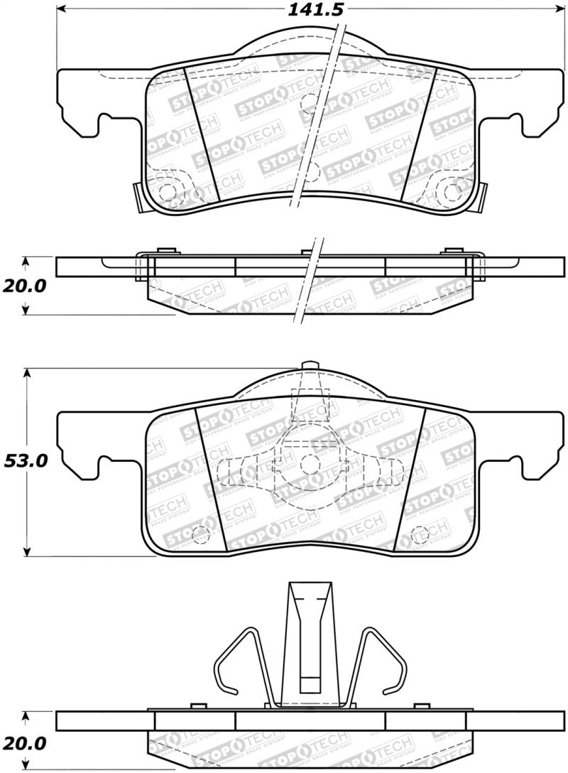 StopTech Street Brake Pads 308.09350 Main Image